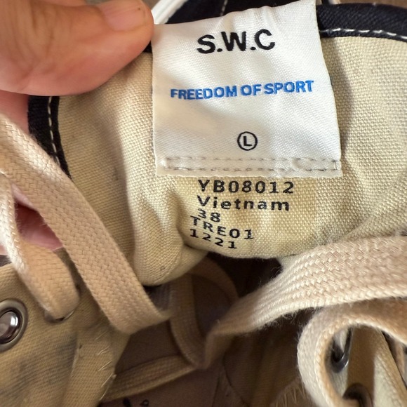 Stepney Workers Club Hi-Top Canvas Sneakers Casual Shoes Black White Sz 38 - Picture 7 of 16